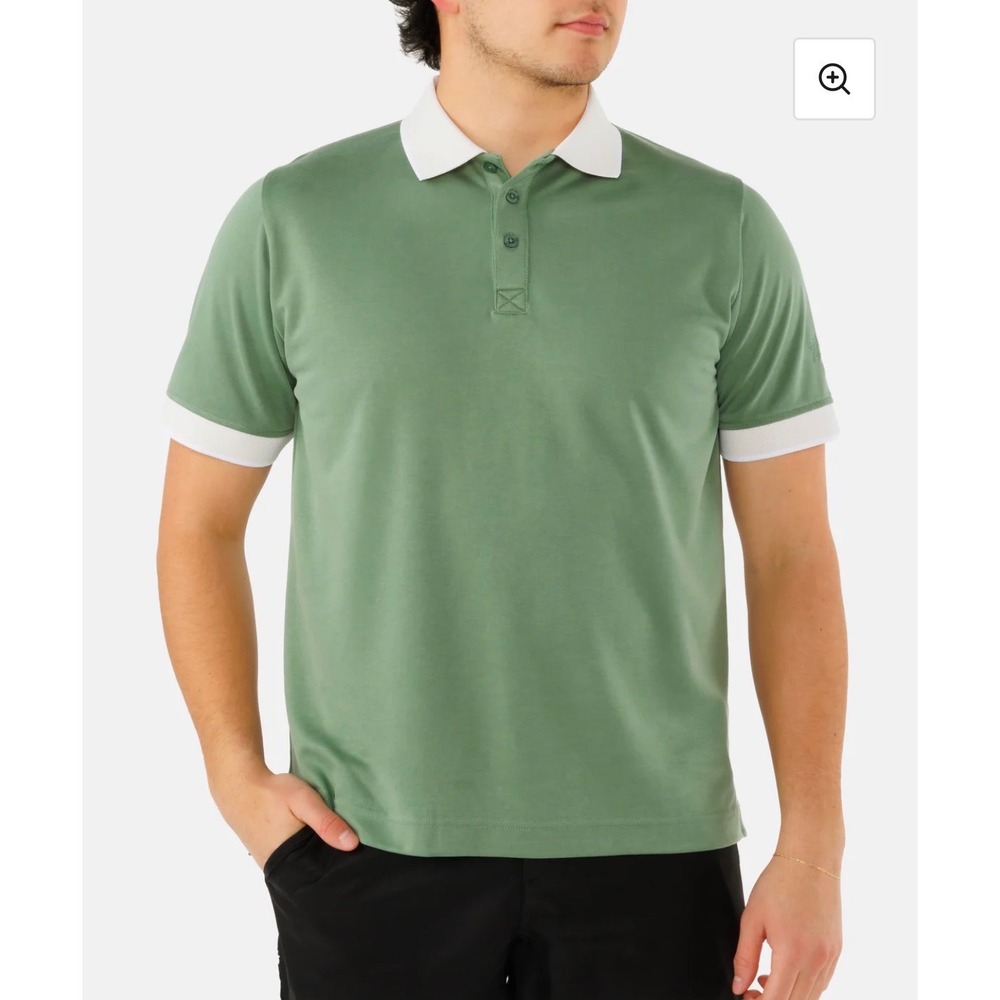 Waggle Golf Whitetail Mens Habitat Polo Green Deer Size Large Performance